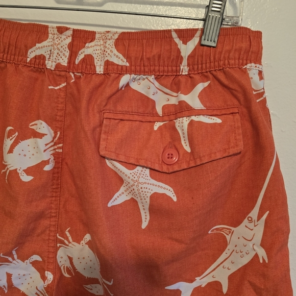 Old Navy - Marine Print Orange Swim Trunks - Picture 9 of 15